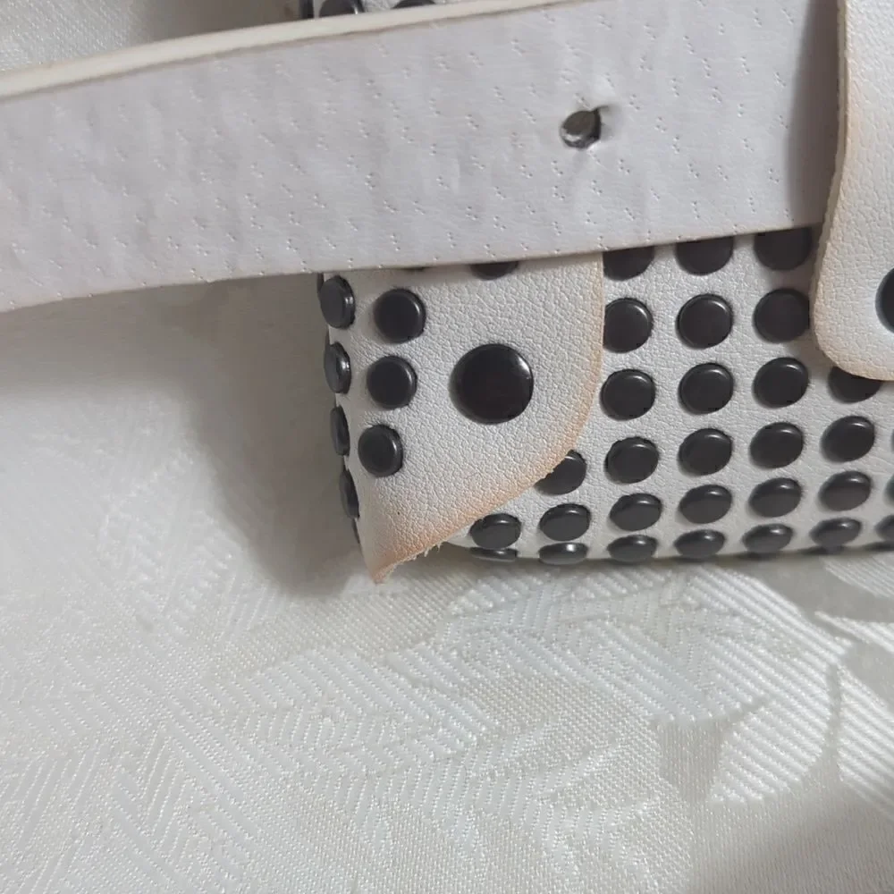 Torrid Faux White Leather Rivet Belt Bag